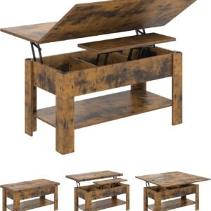 SIKAIC-Multifunktions-Couchtisch, höhenverstellbar, ideal als Couchtisch oder Esstisch