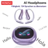 MINISO MS203 Bluetooth-Headset mit Echtzeitübersetzung in 134 Sprachen, kabelloses Headset, Bluetooth-Smart-Headset mit Farb-Touchscreen und eigener App, 40 Stunden Akkulaufzeit und erstklassige Klangqualität